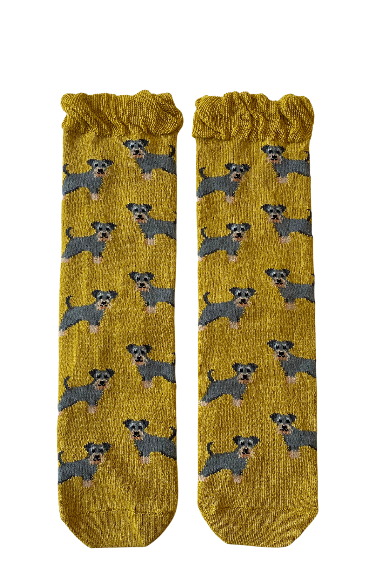 5412 schnauzer dog crew yellow tabbisocks animal gift socks